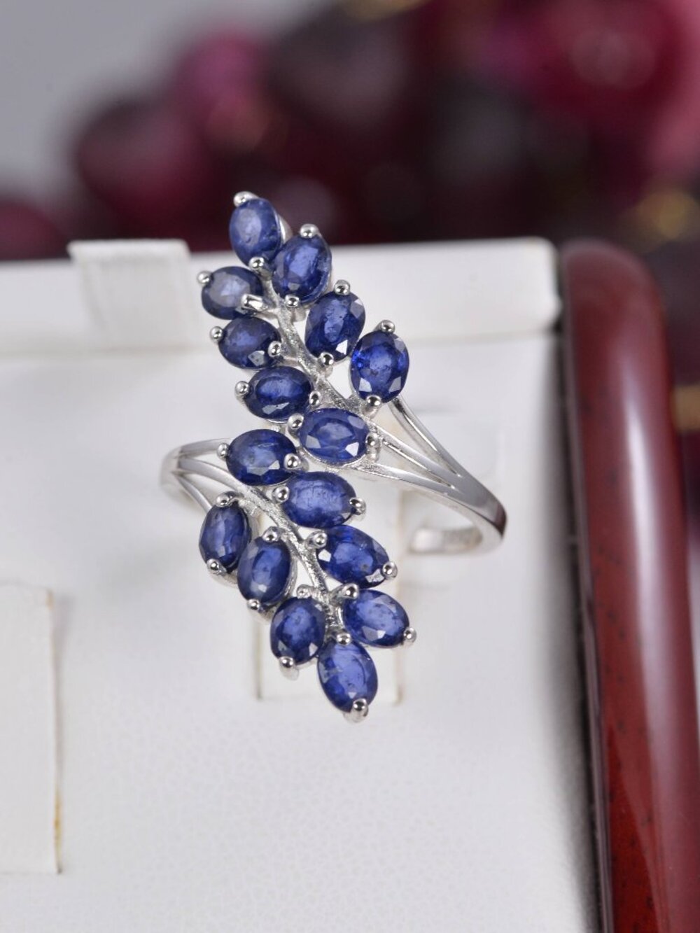 Genuine Natural Blue Sapphire Ring 925 Sterling Silver, sz 7